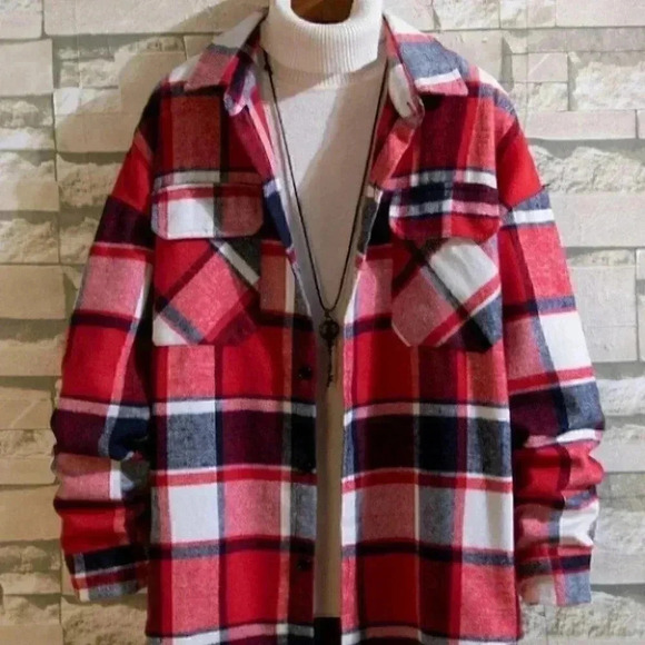 Casual Plaid Men's Coat